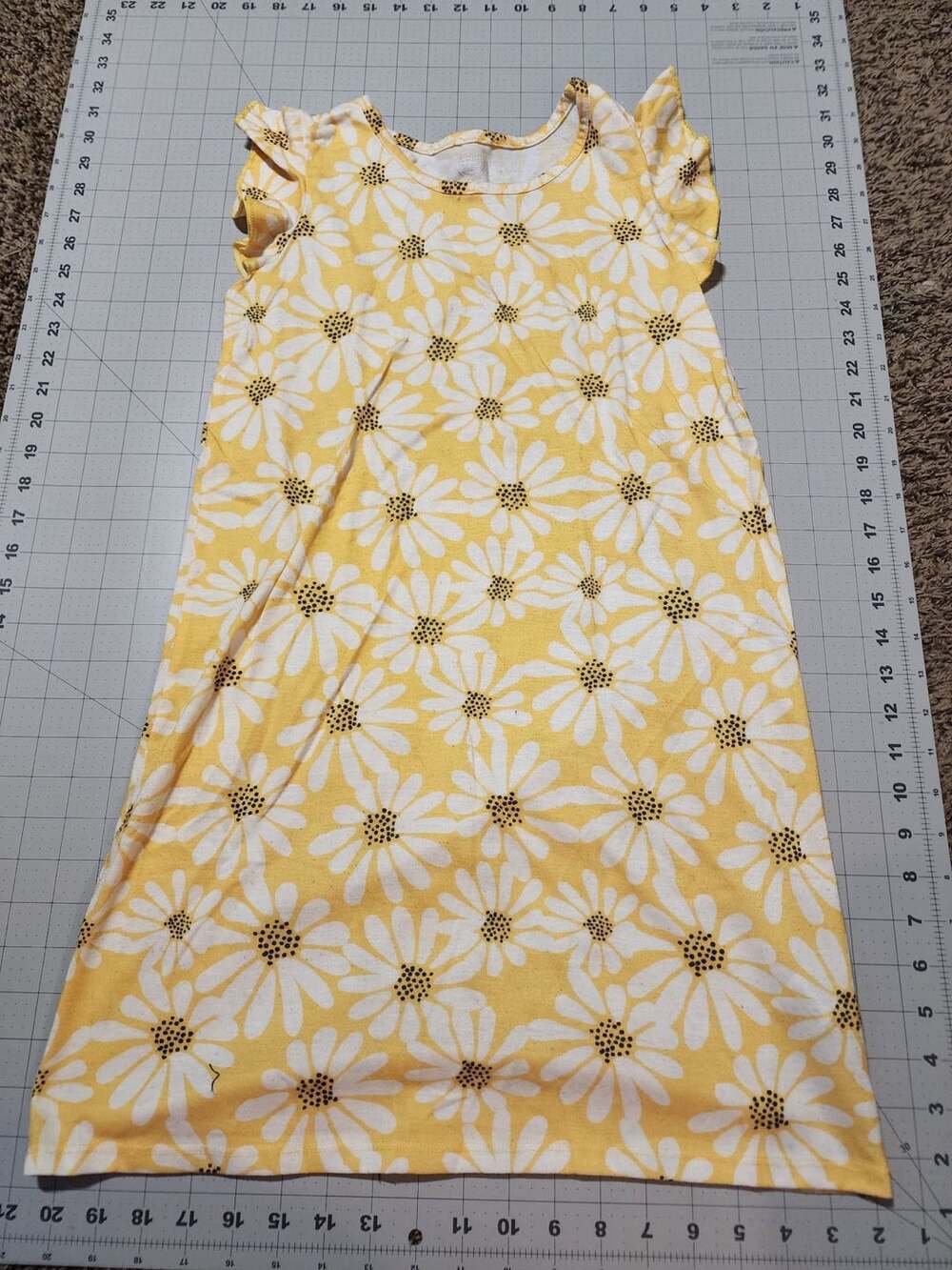 Wonder Nation Yellow Daisy Nightgown Size L 10-12